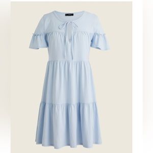 NWT J.Crew broken in jersey tiered mini dress